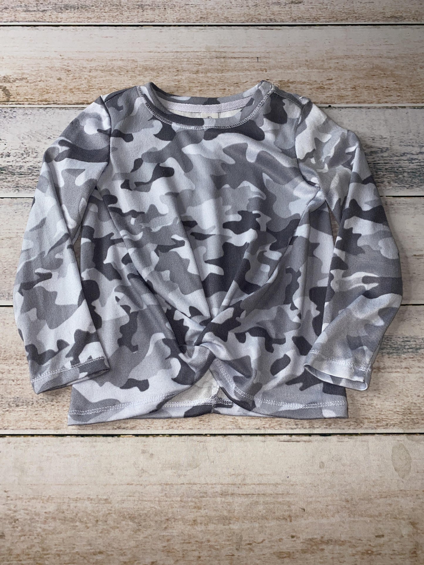 90 Degree Girls Light Blue | Grey | Camo Long Sleeve T-Shirt Size: 3T Light Blue | Grey | Camo