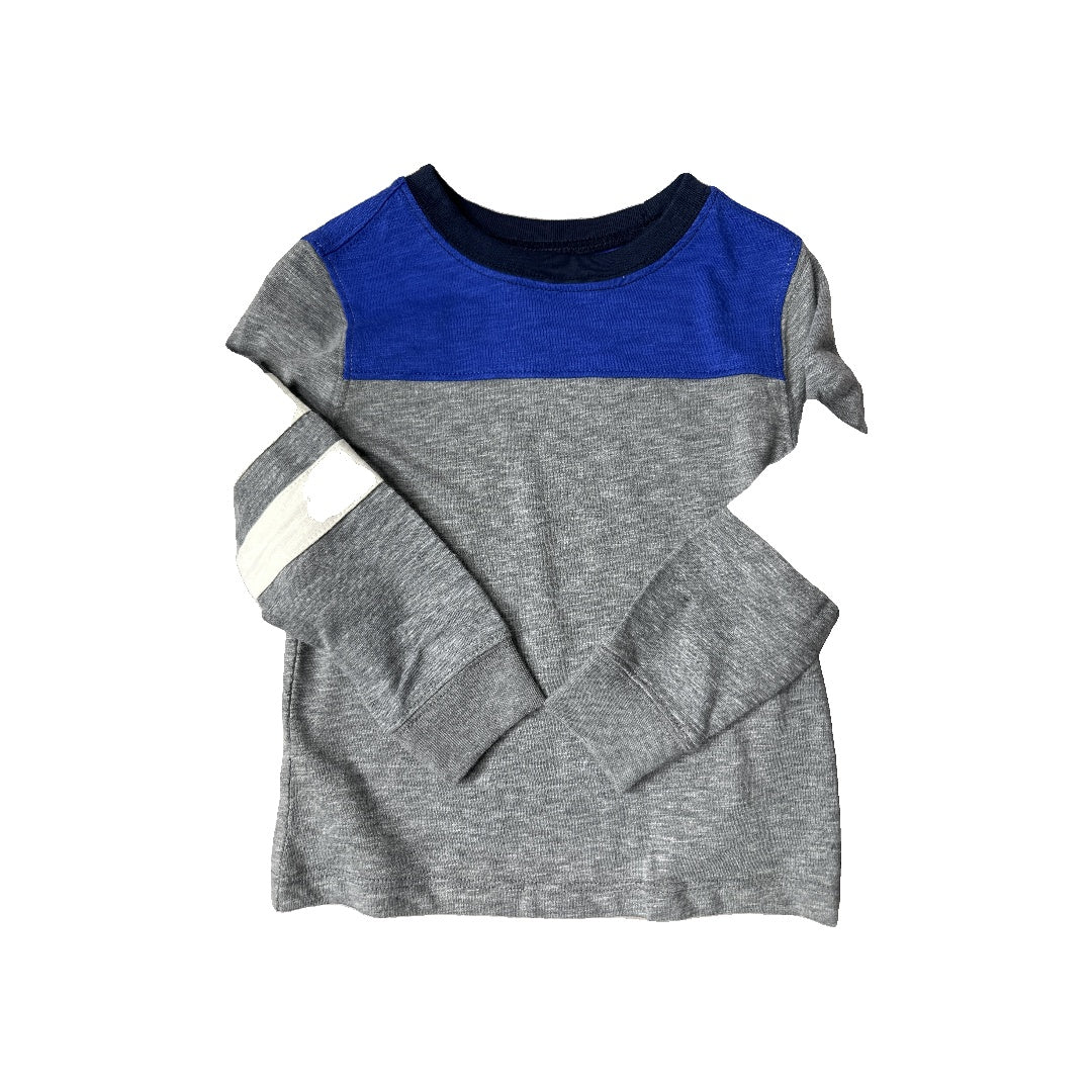 Old Navy Unisex Light Blue | Grey | White Long Sleeve T-Shirt Size: 2T Light Blue | Grey | White