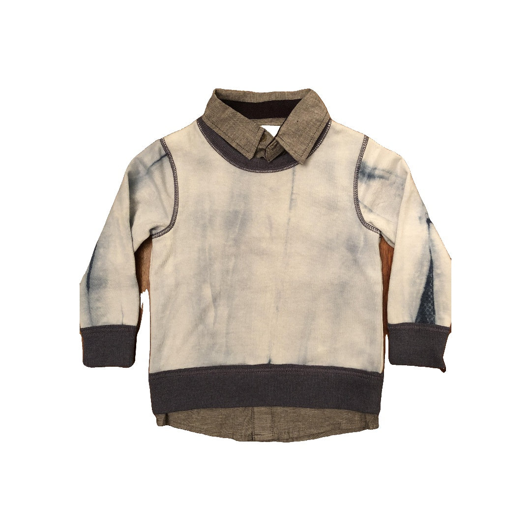 OshKosh Boys Light Blue | Grey Button Down Short Sleeve Size: 2 years Light Blue | Grey