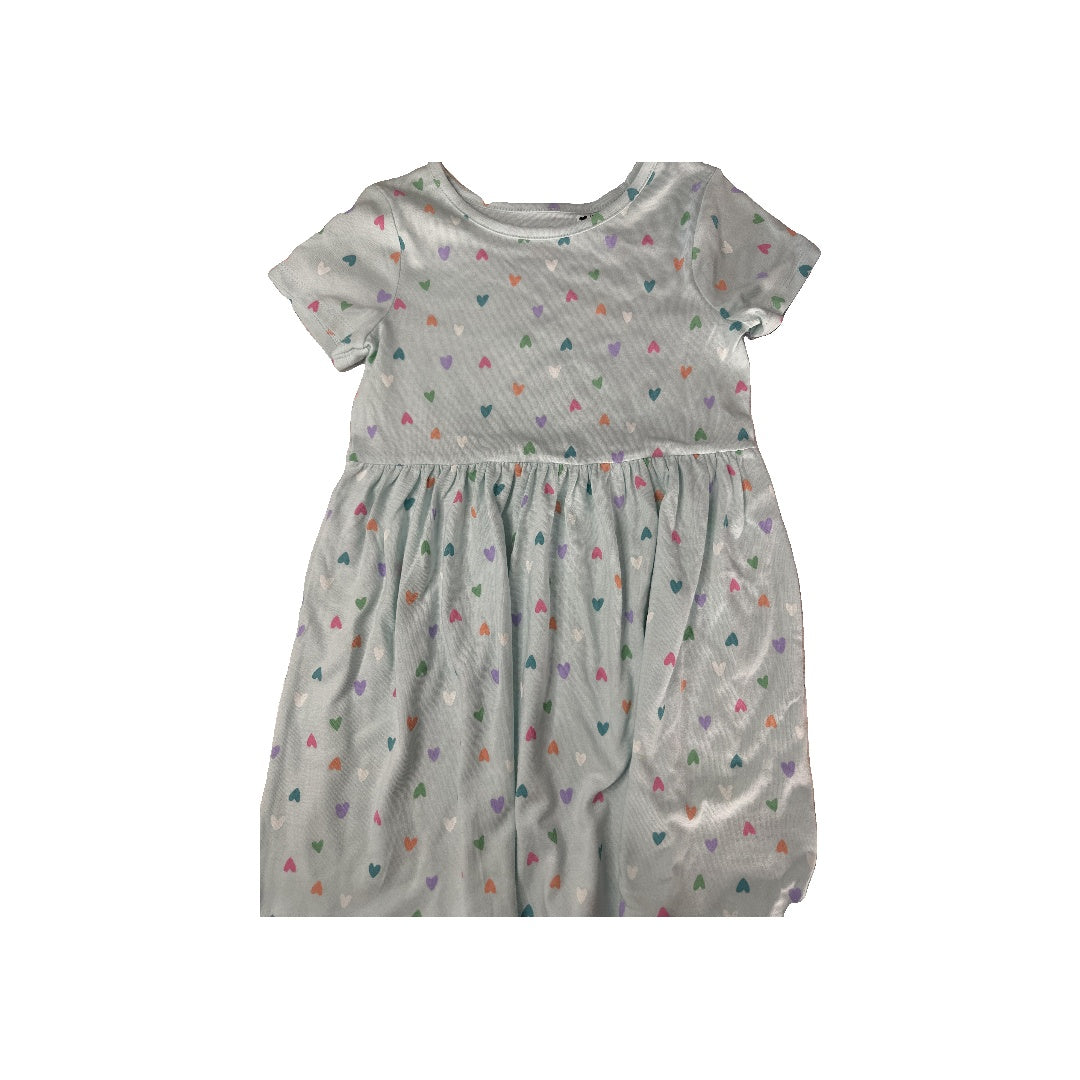 Cat & Jack Girls Light Blue | Hearts Dress Size: 5T Light Blue | Hearts