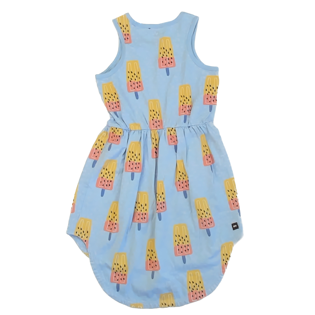 Tea Collection Girls Light Blue | Ice Pops | Short Sleeve Dress Size: 7 Years Light Blue | Ice Pops | Short Sleeve
