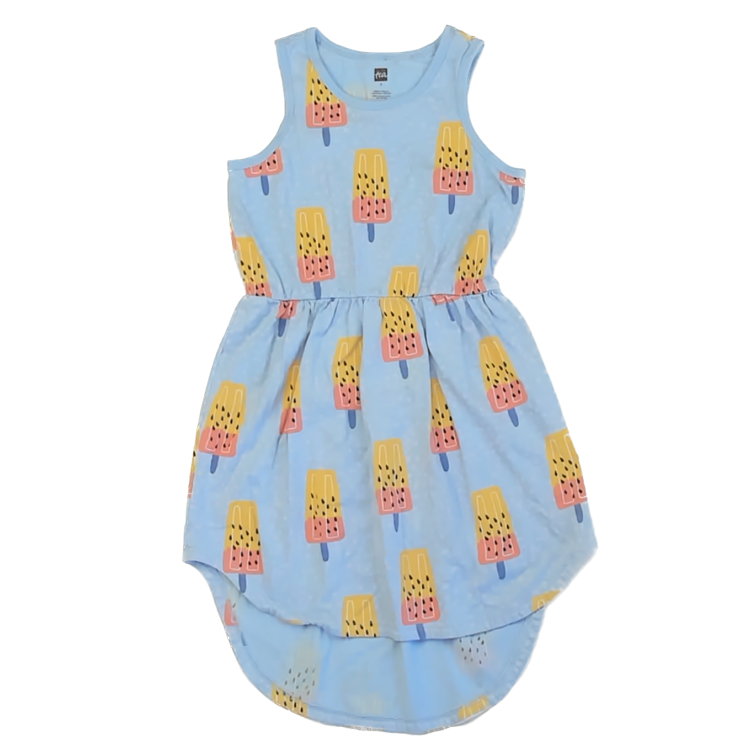 Tea Collection Girls Light Blue | Ice Pops | Short Sleeve Dress Size: 7 Years Light Blue | Ice Pops | Short Sleeve