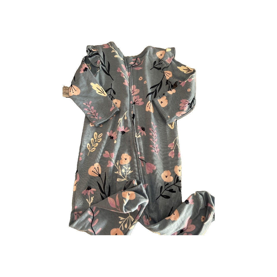Carters Girls Light Blue | Indigo | Flowers Pajamas Size: 9 months Light Blue | Indigo | Flowers