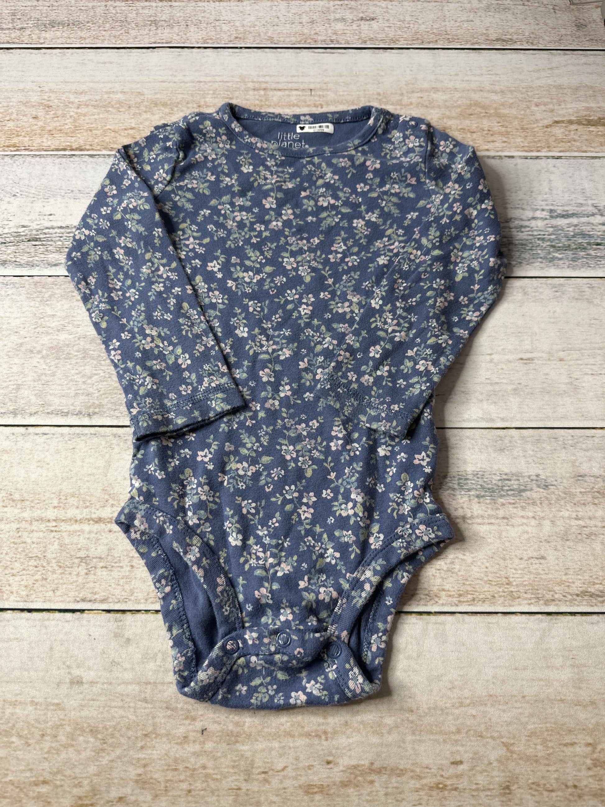 Little Planet Girls Light Blue | light green | Flowers Onesie Size: 24 months Light Blue | light green | Flowers