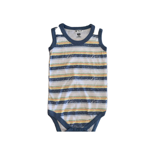 Boys Light Blue | light green | White | Stripe | Retro Onesie Size: 6-9 months Light Blue | light green | White | Stripe | Retro