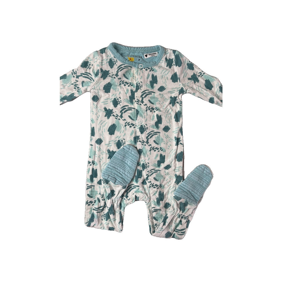 Clover Baby & Kids Unisex Light Blue | light green | Wool White Pajamas Size: 3-6 months Light Blue | light green | Wool White