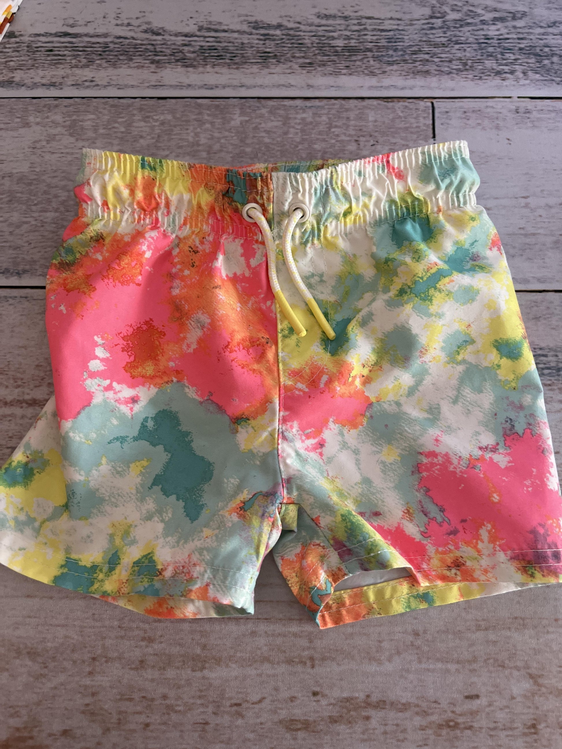 Cat & Jack Boys Light Blue | light green | Yellow | Apricot | pink Trunks Size: 12M Light Blue | light green | Yellow | Apricot | pink