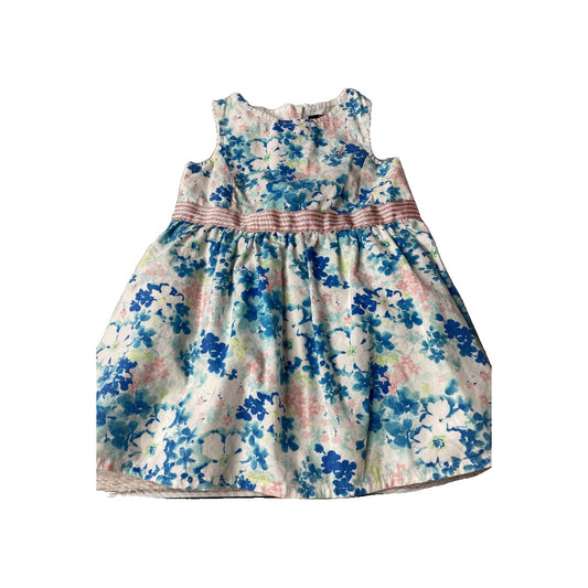 Nautica Girls Light Blue | Navy Blue | Blue | pink | Flowers Dress Size: 18 months Light Blue | Navy Blue | Blue | pink | Flowers