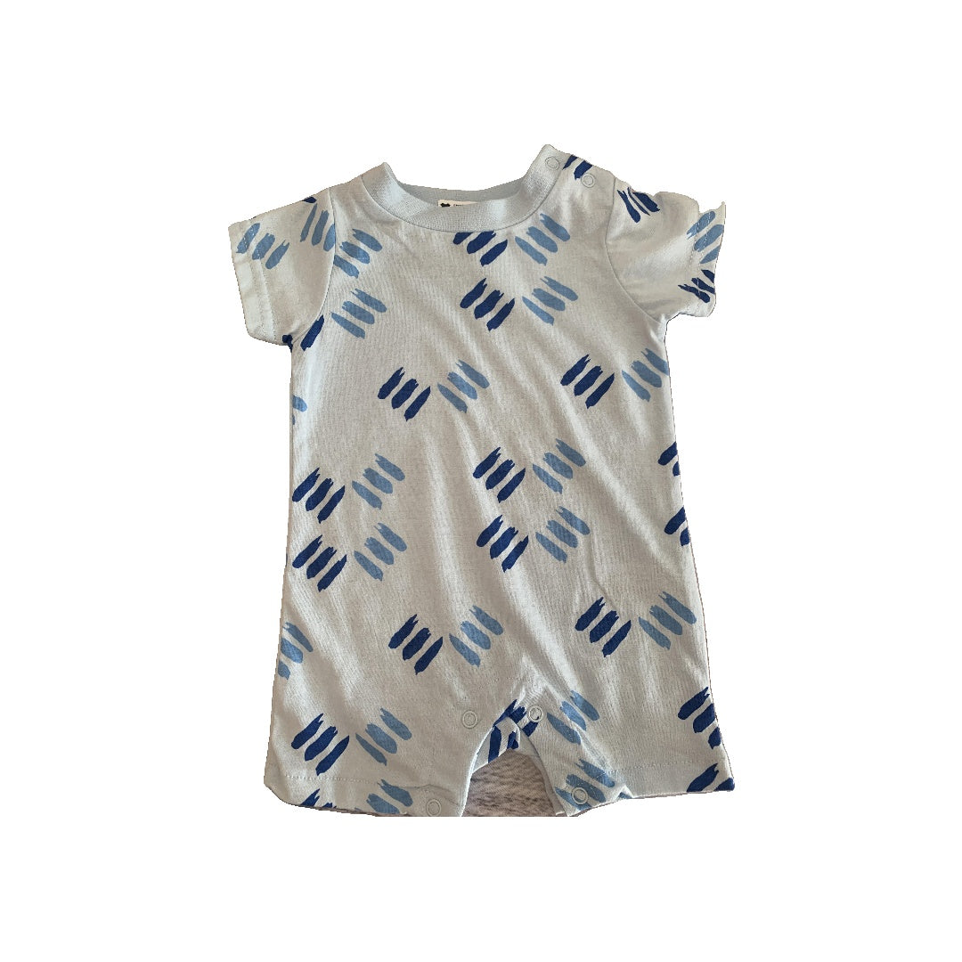 Sterling Baby Boys Light Blue | Navy Blue | Pattern Romper Size: 6 months Light Blue | Navy Blue | Pattern
