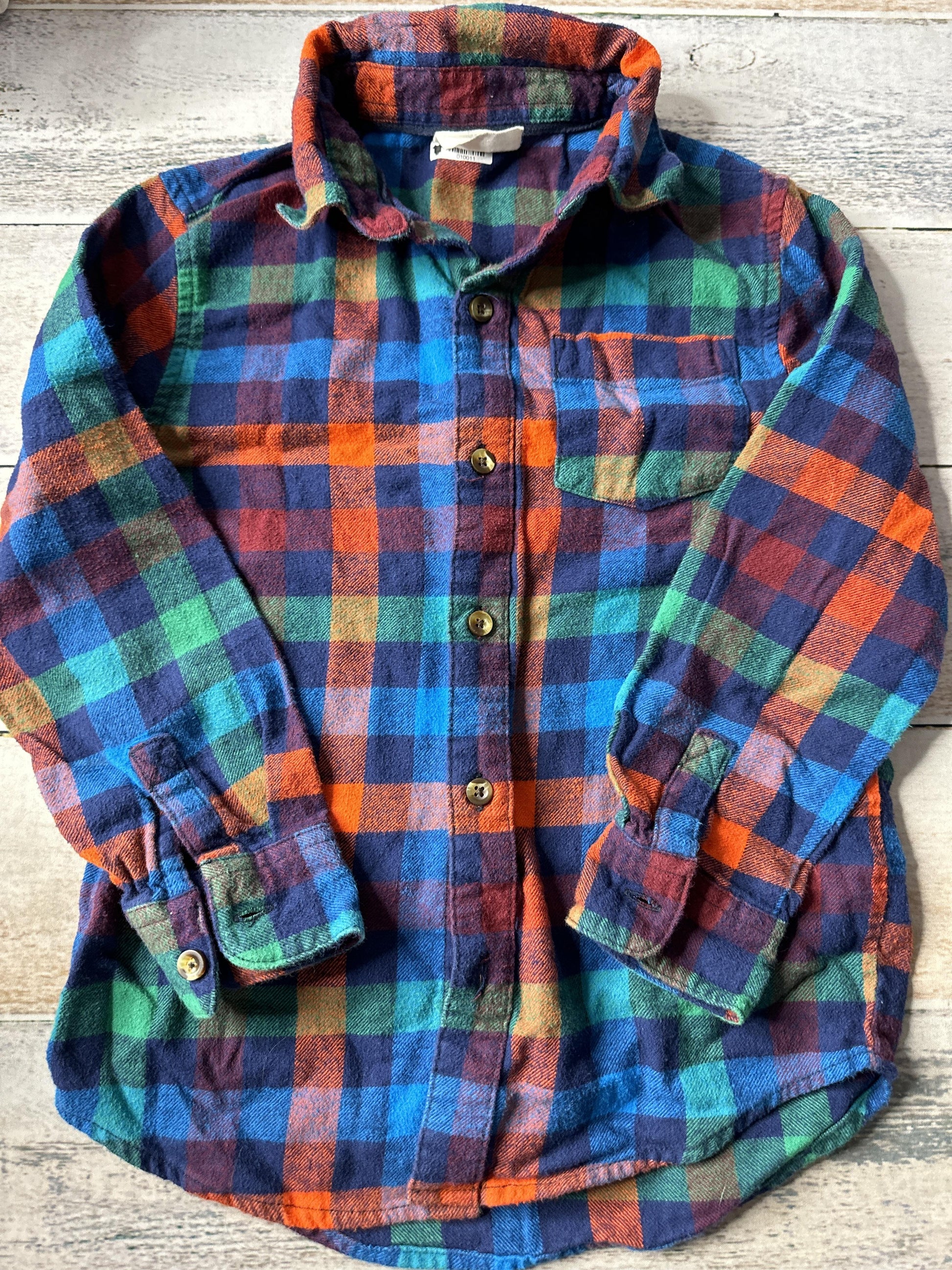 Crazy 8 Unisex Light Blue | Navy Blue | Red | orange | green Button Down Short Sleeve Size: 5 Light Blue | Navy Blue | Red | orange | green