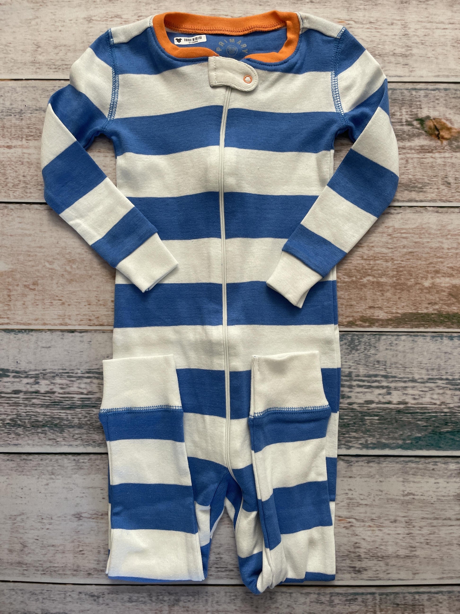 Primary Unisex Light Blue | Navy Blue | Royal Blue | Stripe Pajamas Size: 18-24 months Light Blue | Navy Blue | Royal Blue | Stripe