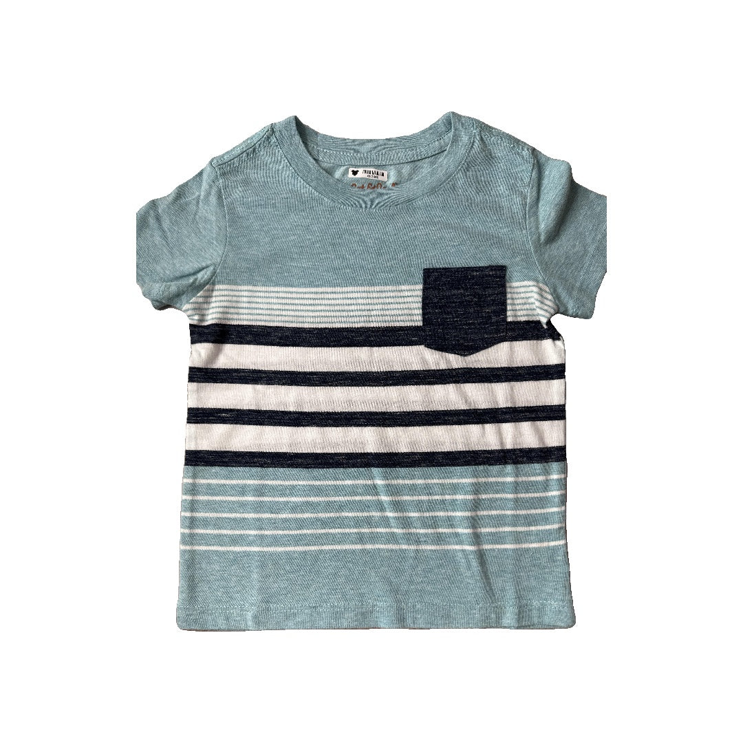 Cat & Jack Unisex Light Blue | Navy Blue | Stripe T-Shirt Size: 18 months Light Blue | Navy Blue | Stripe