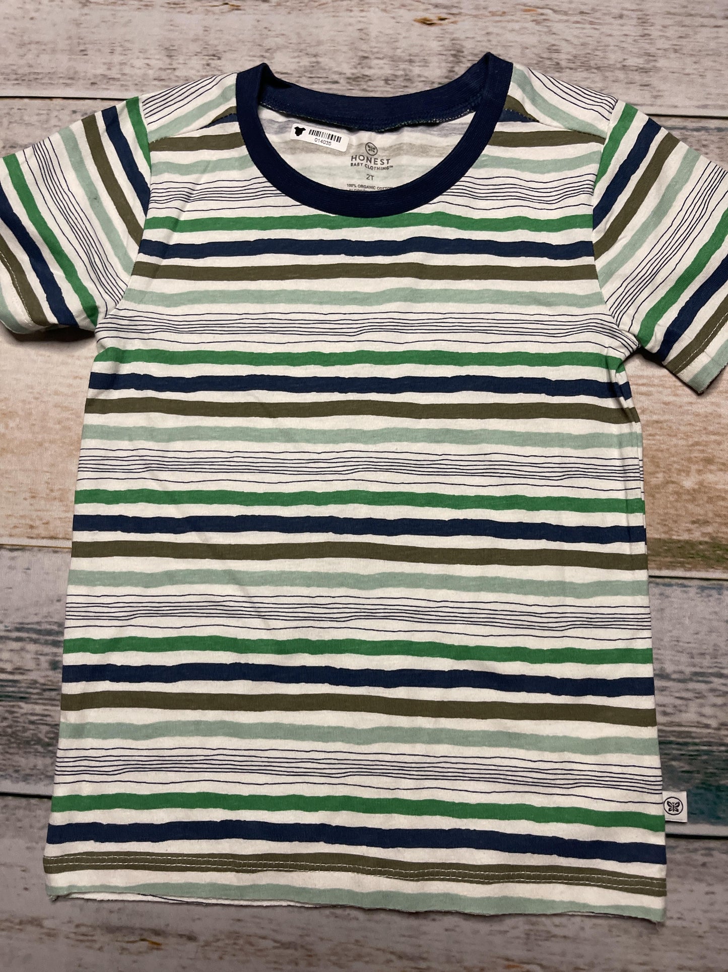 Honest Co Unisex Light Blue | Navy Blue | White | light green | Grey | Stripe T-Shirt Size: 2T Light Blue | Navy Blue | White | light green | Grey | Stripe