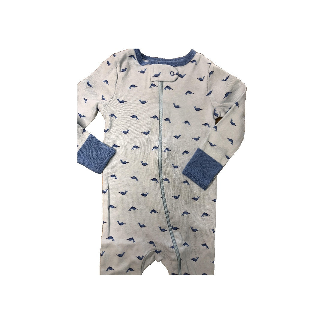 Cloud Island Unisex Light Blue | Navy Blue Pajamas Size: 6-9 months Light Blue | Navy Blue