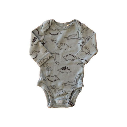 Carters Boys Light Blue | Navy Blue Onesie Size: 0-3 months Light Blue | Navy Blue
