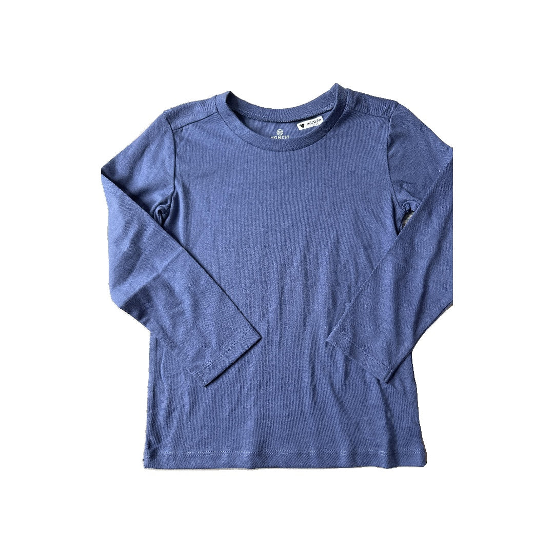 Honest Co Boys Light Blue | Navy Blue Long Sleeve T-Shirt Size: 3T Light Blue | Navy Blue