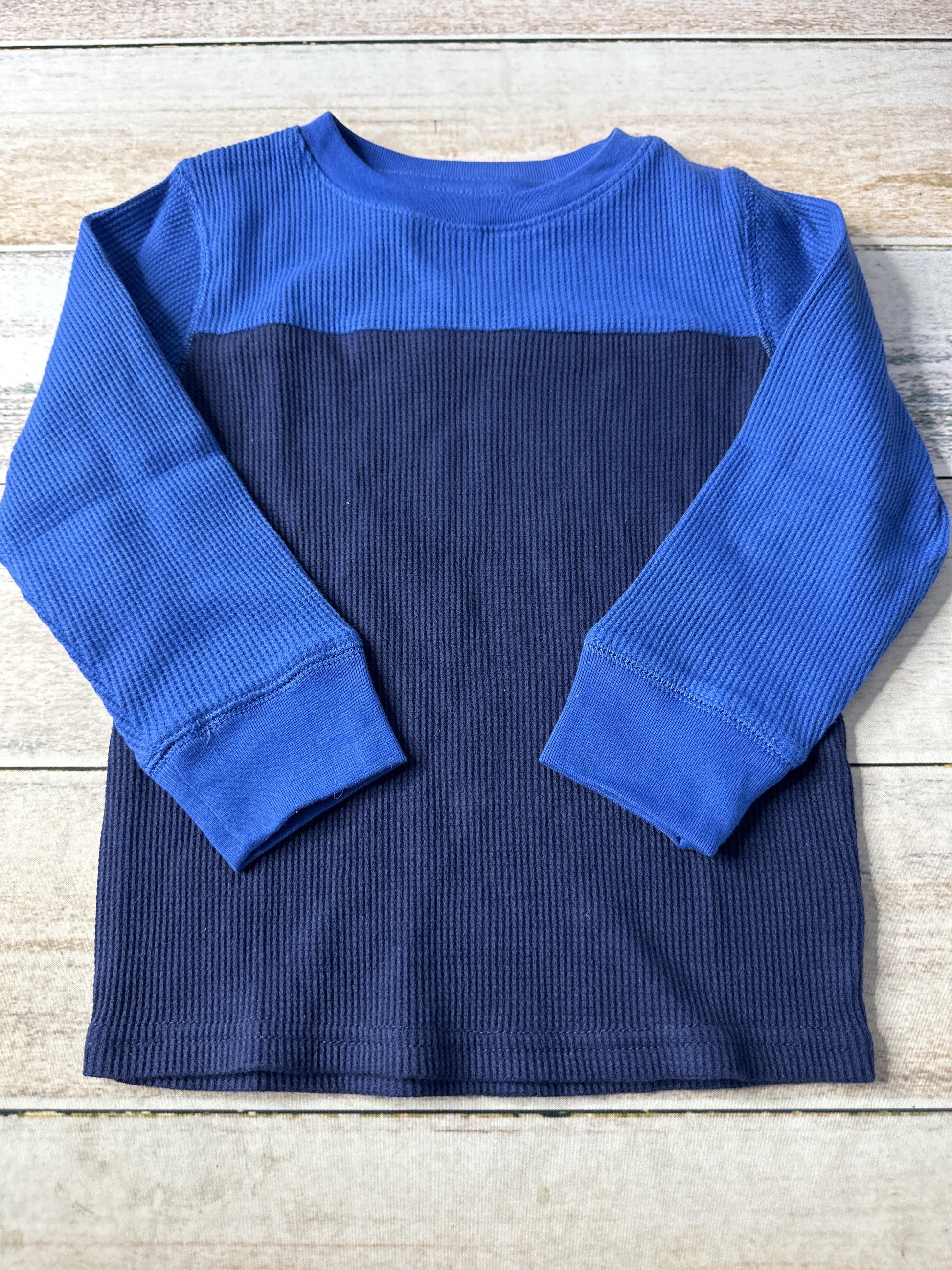 Cat & Jack Boys Light Blue | Navy Blue Long Sleeve T-Shirt Size: 3T Light Blue | Navy Blue