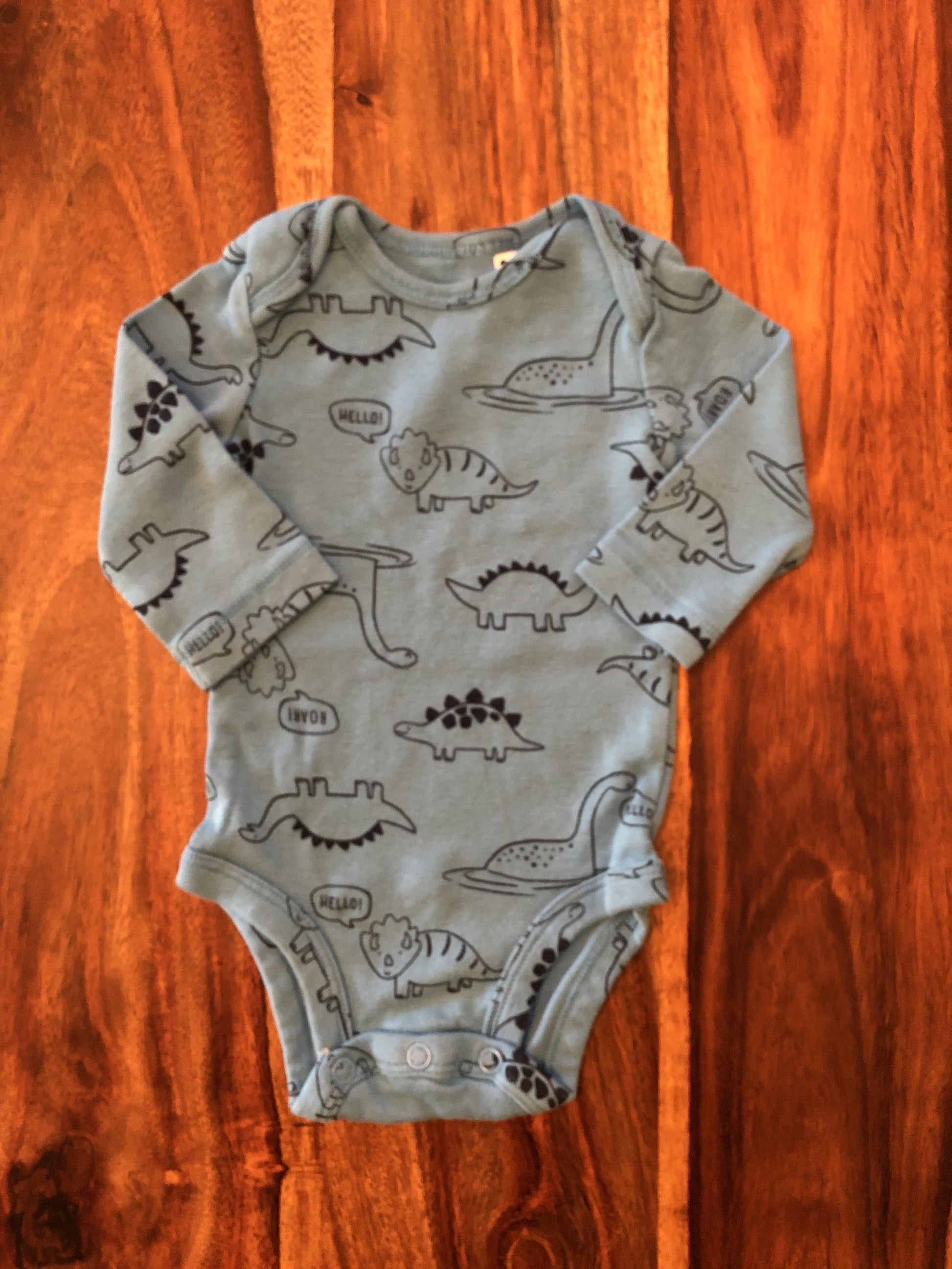 Carters Boys Light Blue | Navy Blue Onesie Size: 0-3 months Light Blue | Navy Blue