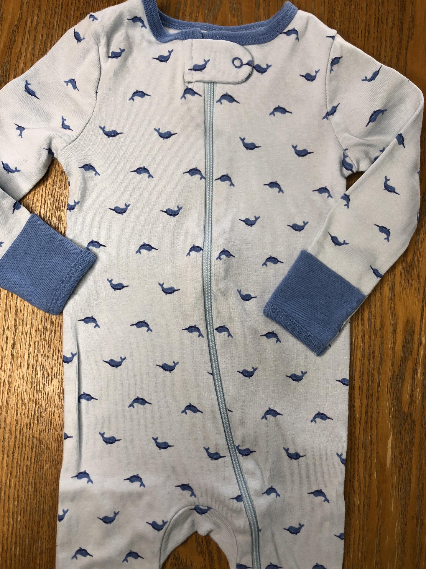 Cloud Island Unisex Light Blue | Navy Blue Pajamas Size: 6-9 months Light Blue | Navy Blue