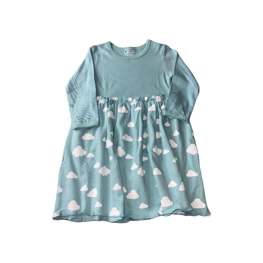 Babysoy Girls Light Blue | Pattern Dress Size: 3T Light Blue | Pattern