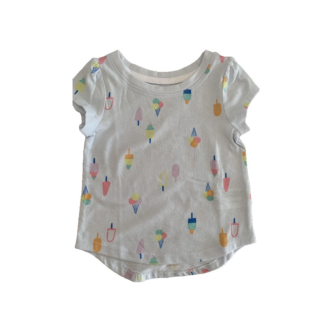 Cat & Jack Girls Light Blue | Pattern Shirt Size: 12M Light Blue | Pattern