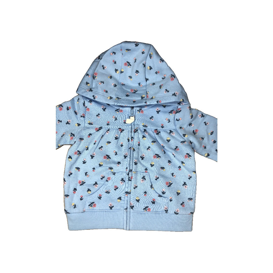Carters Girls Light Blue | Pink floral Hoodie Size: 9 months Light Blue | Pink floral