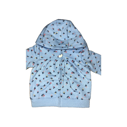 Carters Girls Light Blue | Pink floral Hoodie Size: 9 months Light Blue | Pink floral
