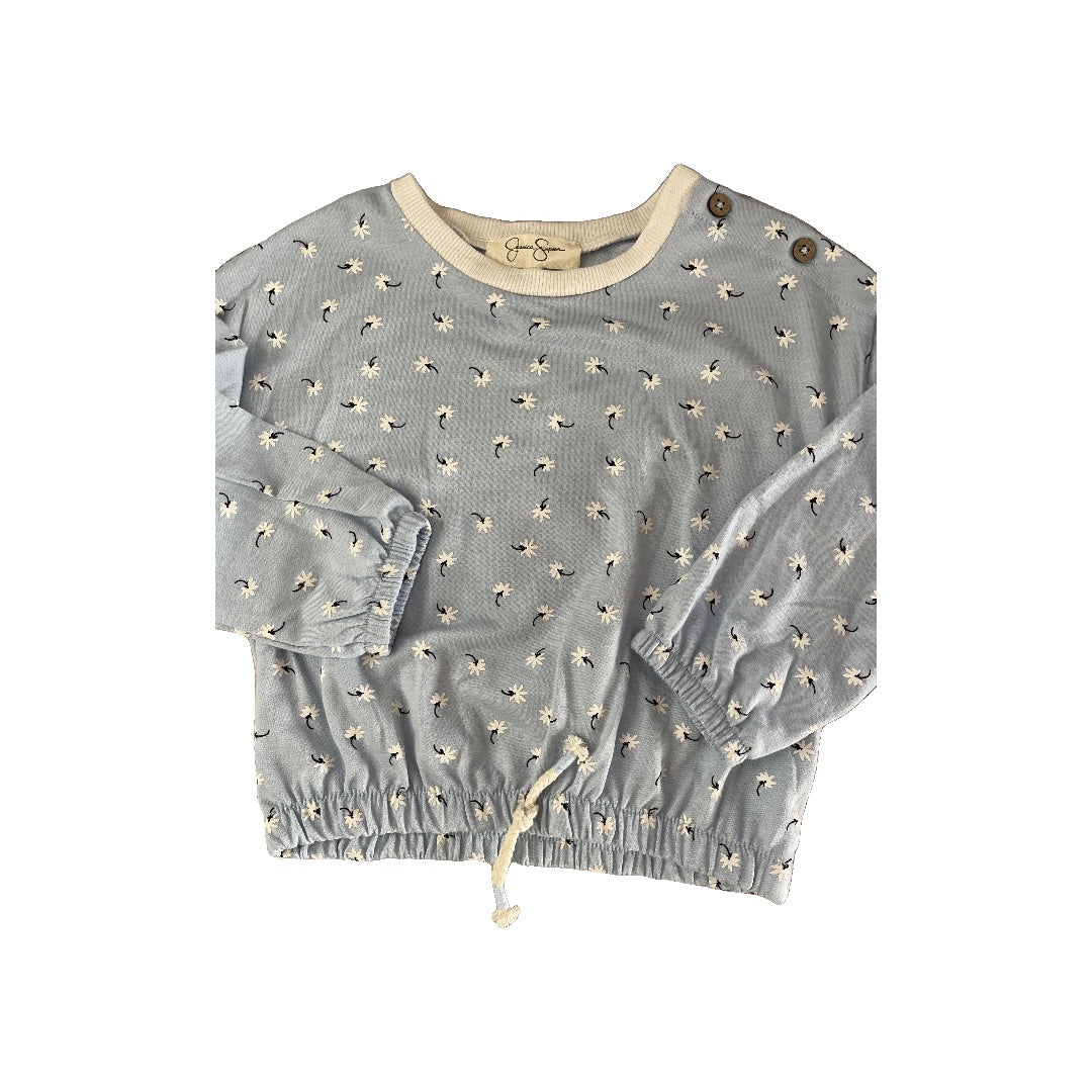 Jessica Simpson Unisex Light Blue | Pink floral Long Sleeve T-Shirt Size: 18-24 months Light Blue | Pink floral