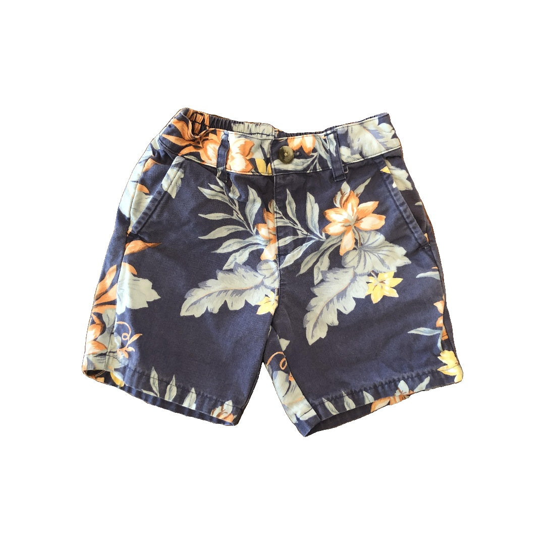 Janie and Jack Boys Light Blue | Pink floral Shorts Size: 12-18 months Light Blue | Pink floral