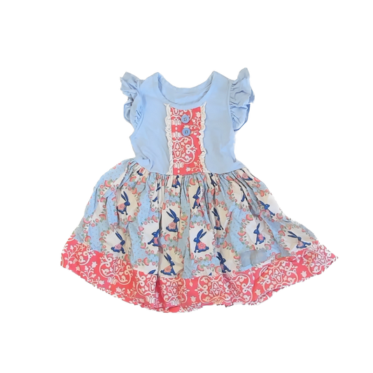 Eleanor Rose Girls Light Blue | Pink Dress Size: 3-4T Light Blue | Pink