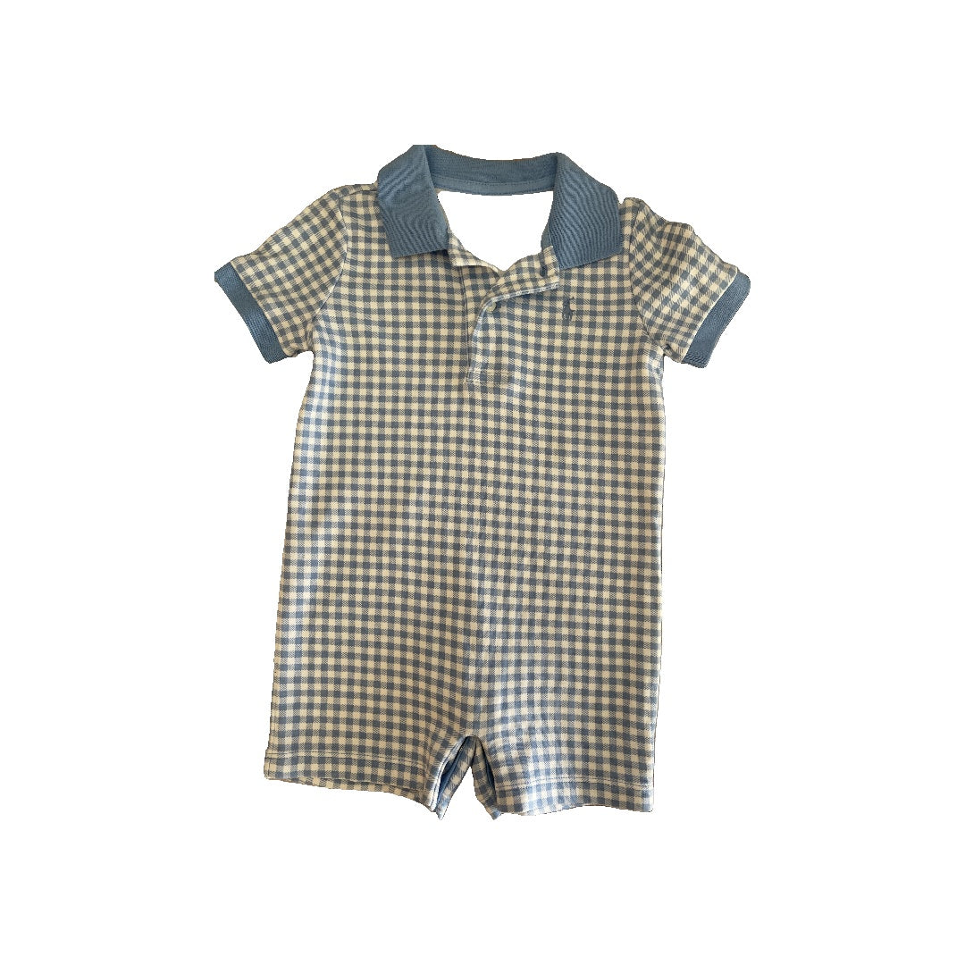 Ralph Lauren Boys Light Blue | plaid Romper Size: 18 months Light Blue | plaid