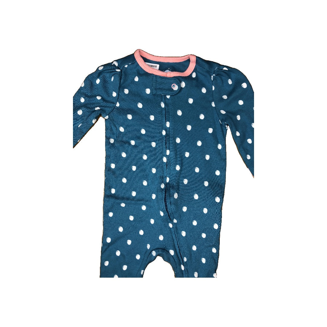 Cloud Island Girls Light Blue | polka dot | White Pajamas Size: 3-6 months Light Blue | polka dot | White