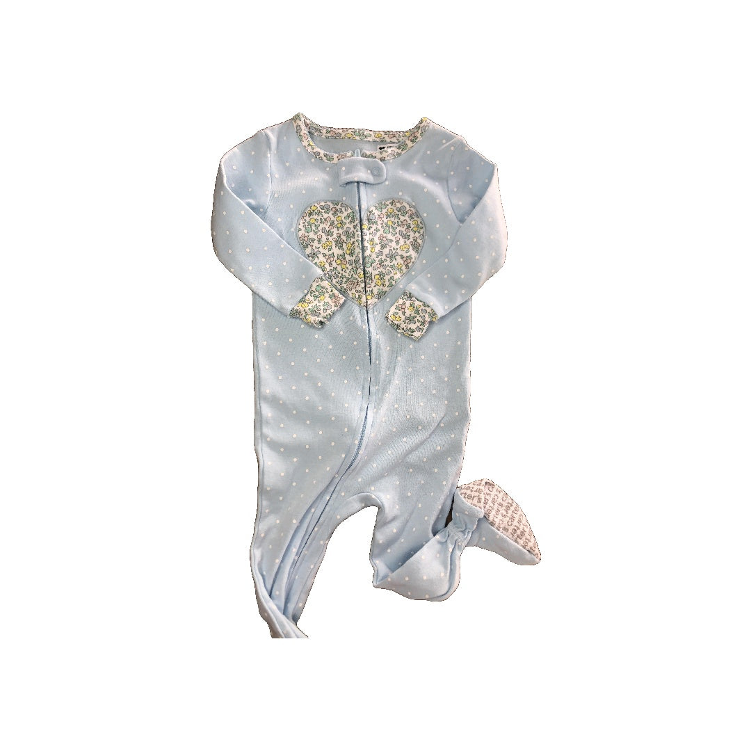 Carters Girls Light Blue | polka dot Pajamas Size: 12 months Light Blue | polka dot