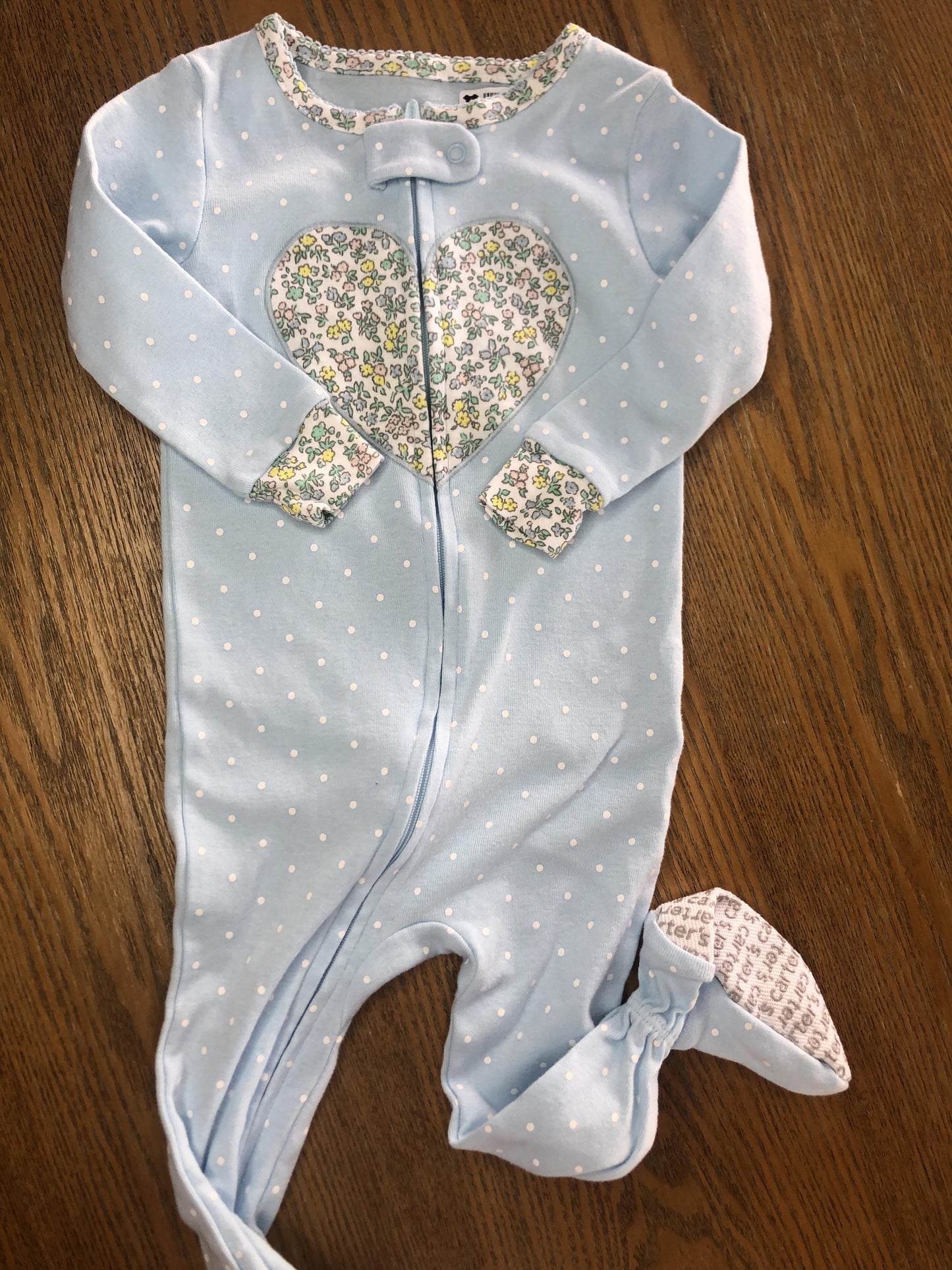 Carters Girls Light Blue | polka dot Pajamas Size: 12 months Light Blue | polka dot