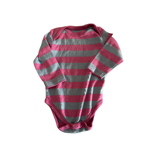 Leveret Girls Light Blue | purple | Stripe Onesie Size: 3-6 months Light Blue | purple | Stripe