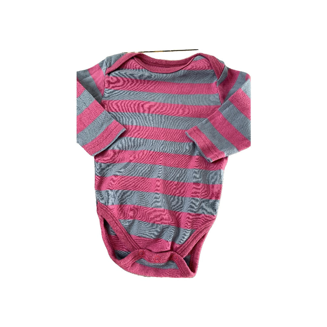 Leveret Girls Light Blue | purple | Striped Onesie Size: 3-6 months Light Blue | purple | Striped
