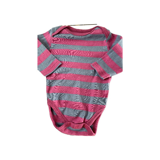 Leveret Girls Light Blue | purple | Striped Onesie Size: 3-6 months Light Blue | purple | Striped