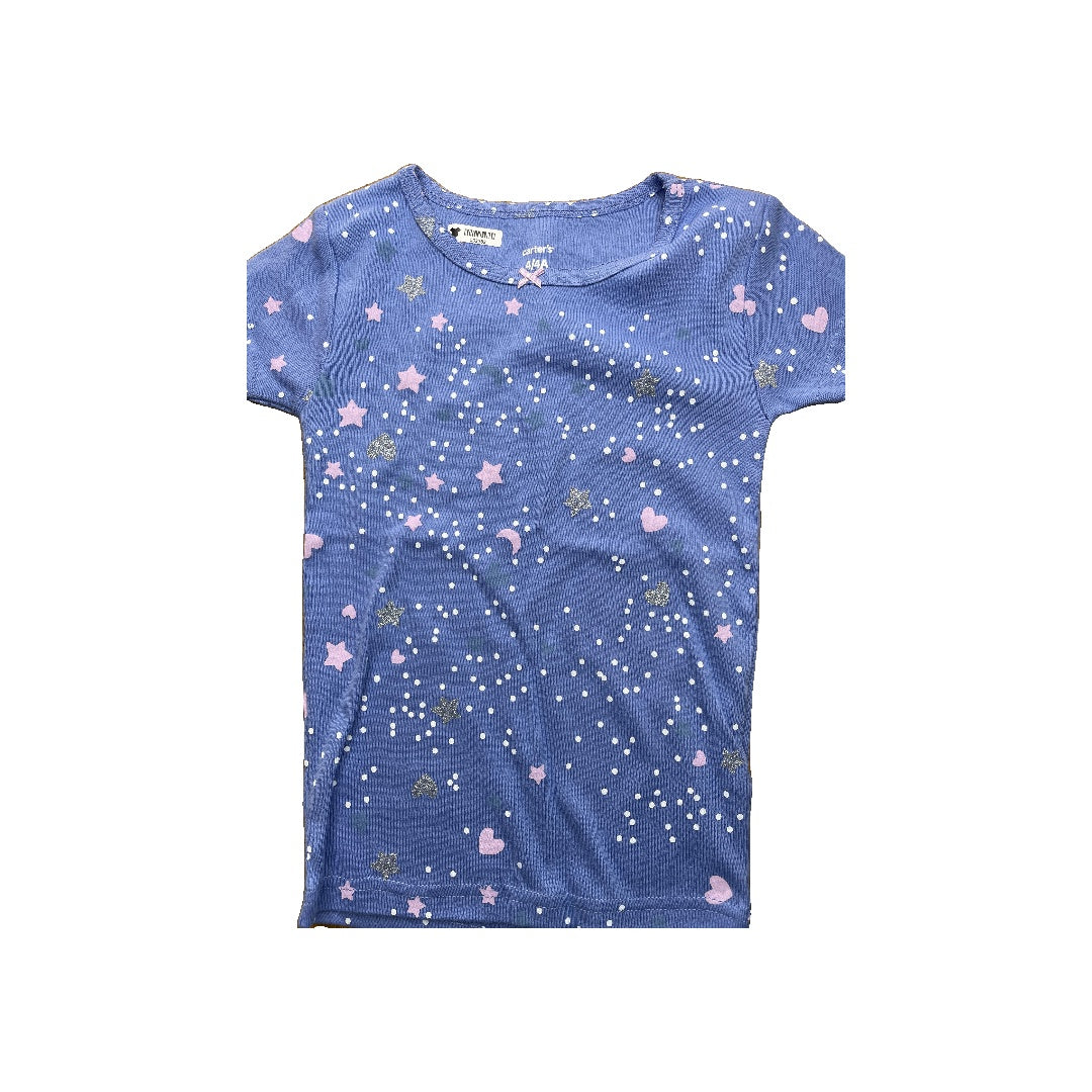 Carters Girls Light Blue | purple Pajamas Size: 4T Light Blue | purple
