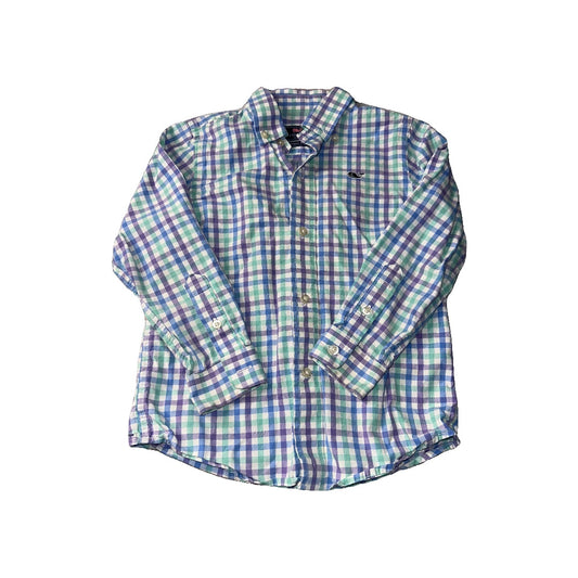 Vineyard Vines Boys Light Blue | Royal Blue | purple Button Down Short Sleeve Size: 4T Light Blue | Royal Blue | purple