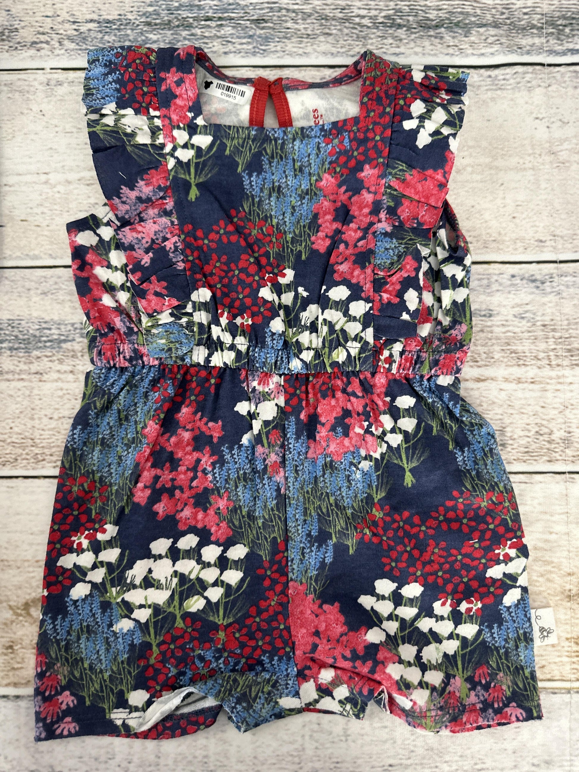 Burt's Bees Girls Light Blue | Royal Blue | Red | White Romper Size: 0-3 months Light Blue | Royal Blue | Red | White