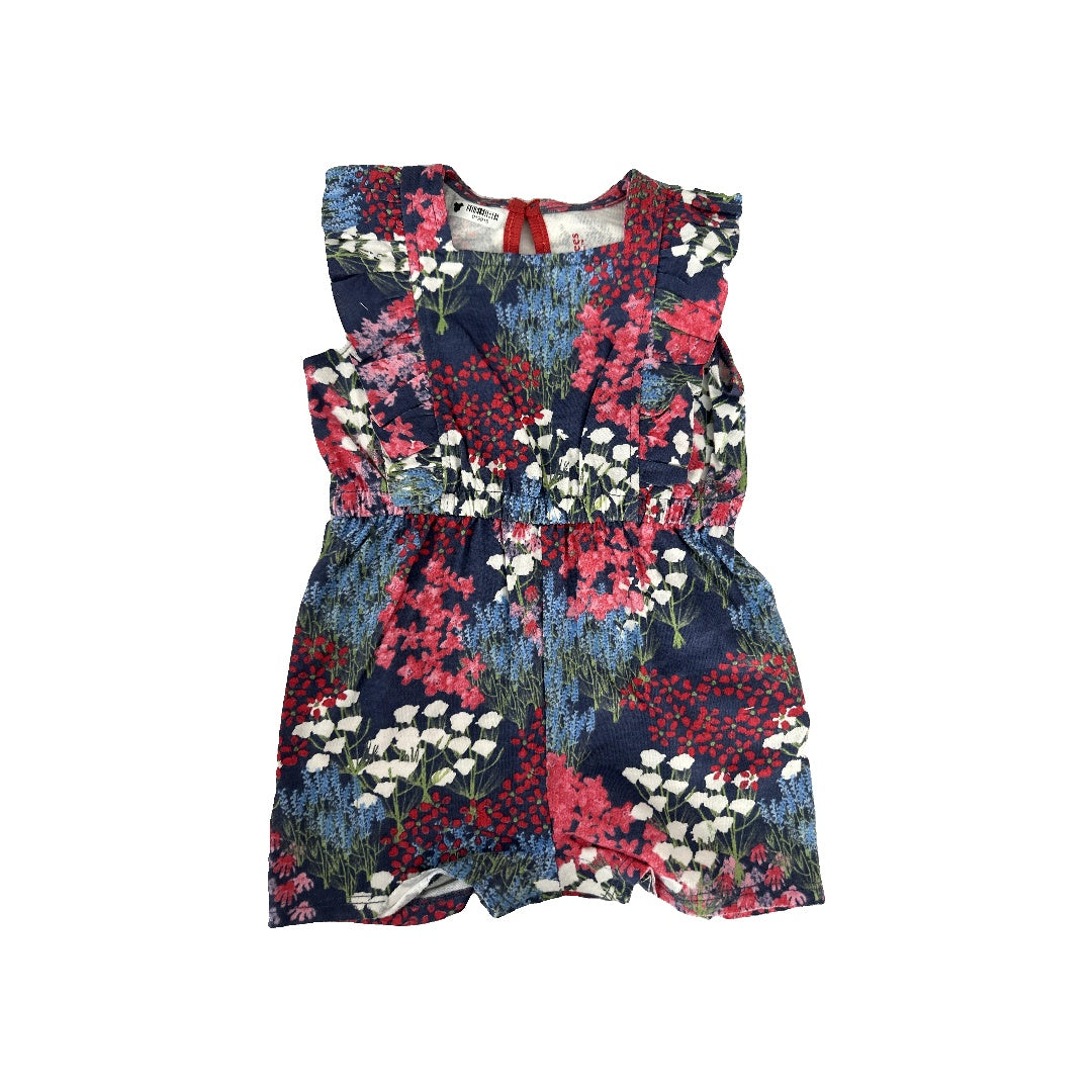 Burt's Bees Girls Light Blue | Royal Blue | Red | White Romper Size: 0-3 months Light Blue | Royal Blue | Red | White