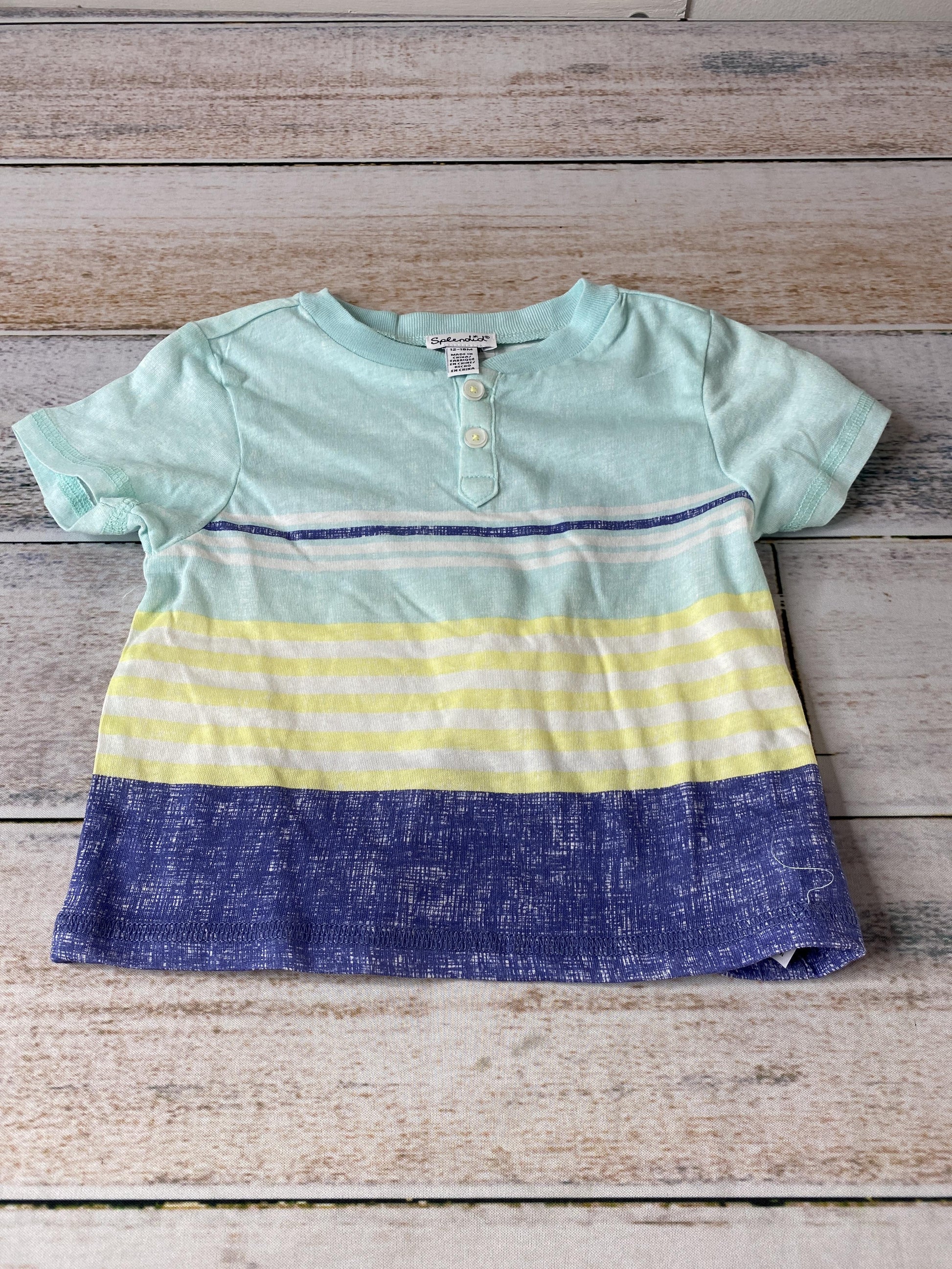 Splendid Boys Light Blue | Royal Blue | Yellow T-Shirt Size: 12-18 months Light Blue | Royal Blue | Yellow