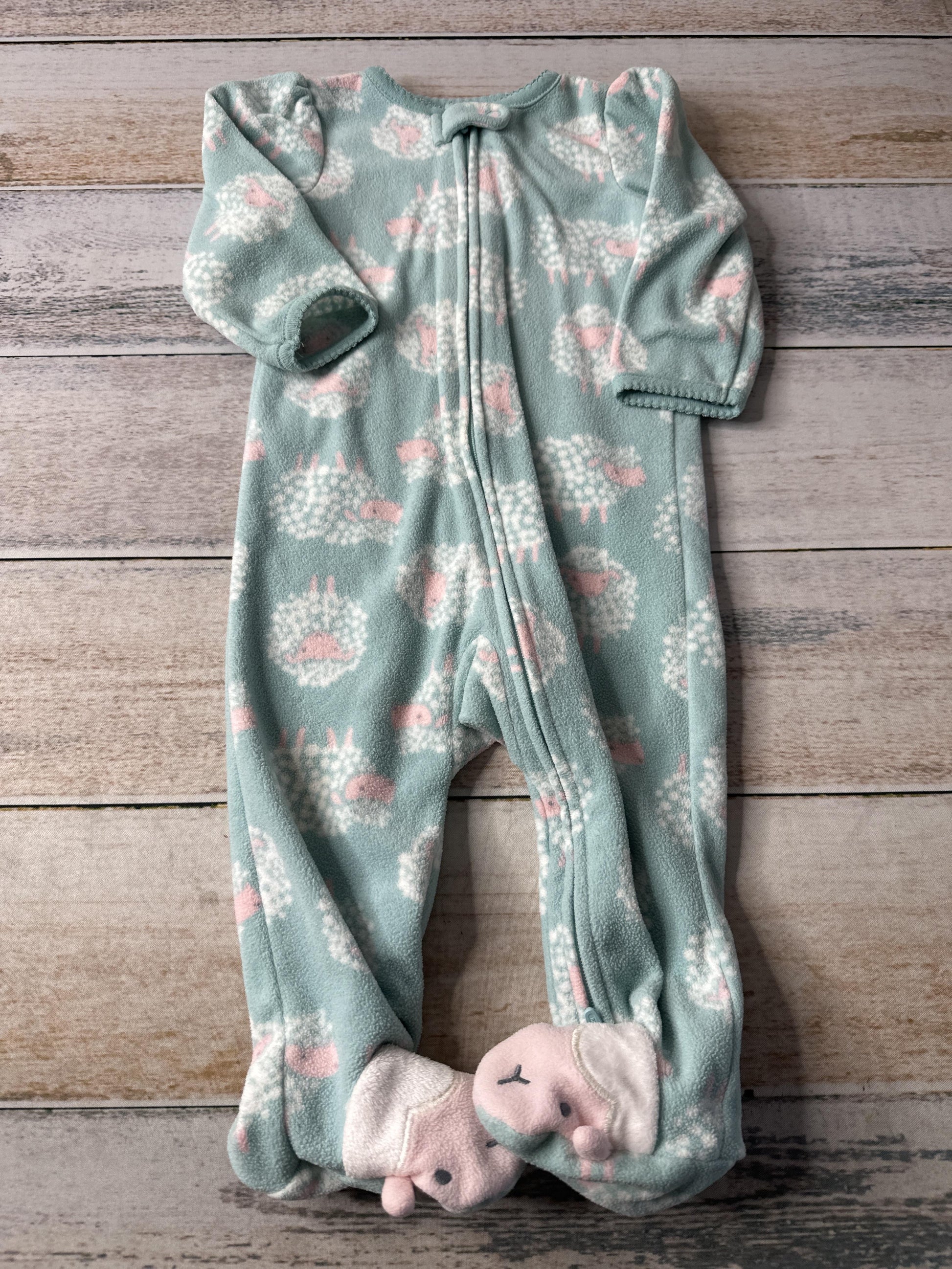 Carters Girls Light Blue | sheep Pajamas Size: 6-9 months Light Blue | sheep