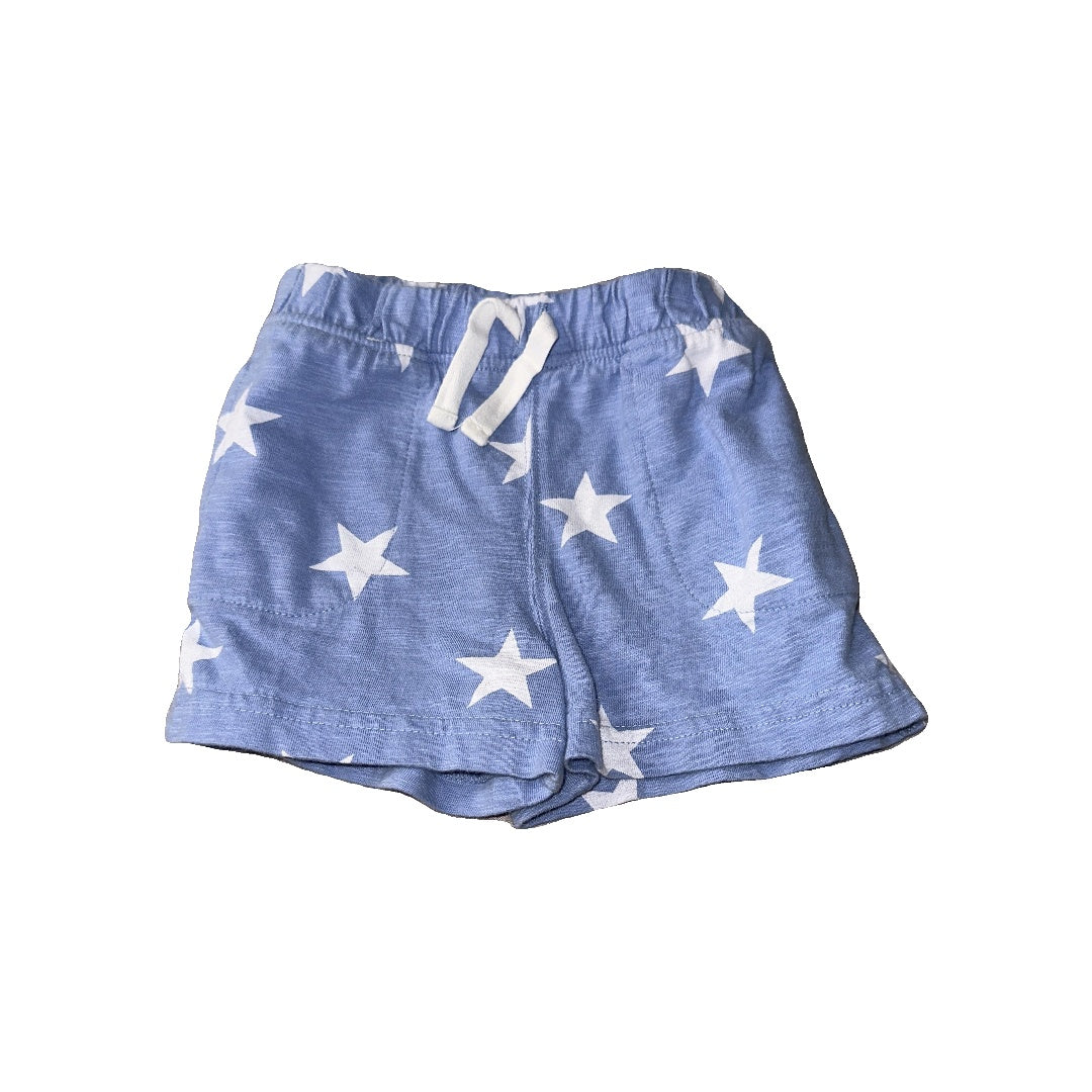 Primary Unisex Light Blue | Stars | White Shorts Size: 6-9 months Light Blue | Stars | White