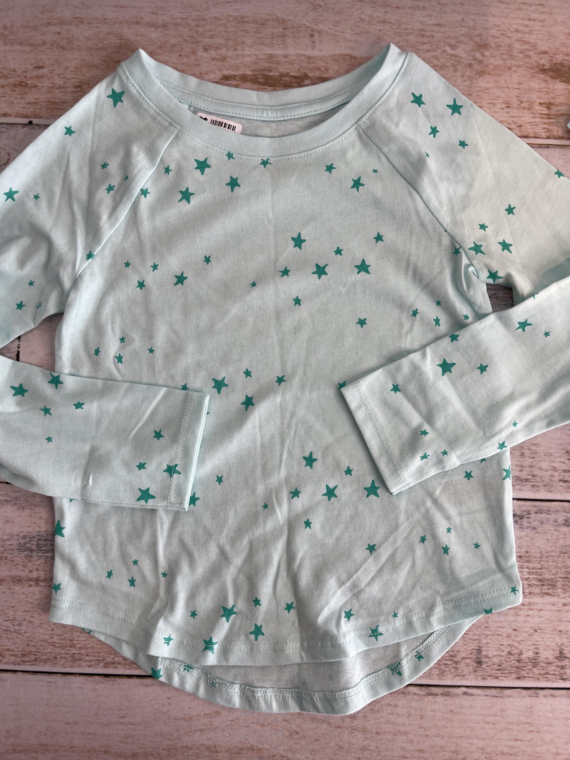 Cat & Jack Girls Light Blue | Stars Long Sleeve T-Shirt Size: 4T Light Blue | Stars