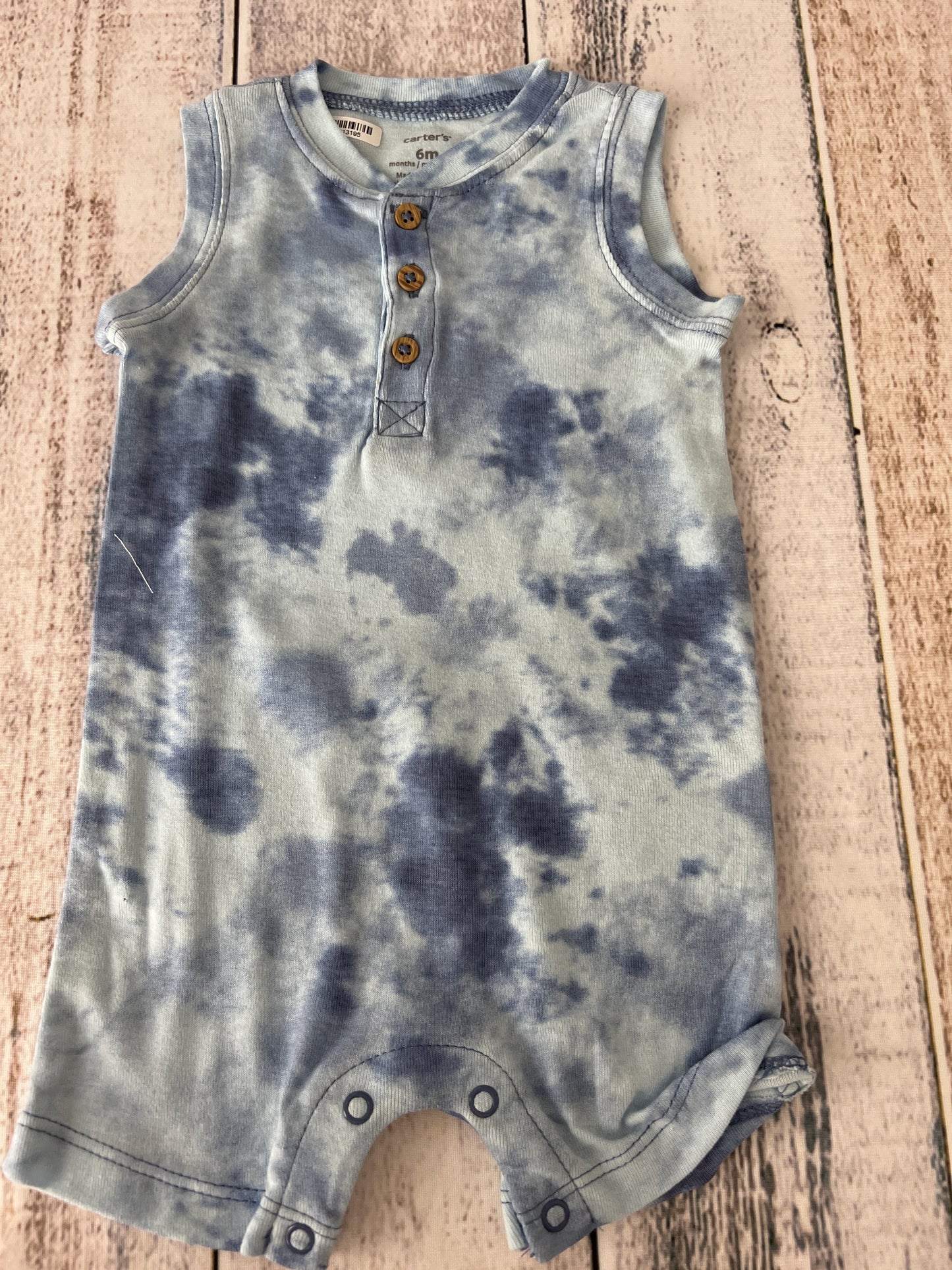 Carters Boys Light Blue | Tie Dye Romper Size: 6 months Light Blue | Tie Dye
