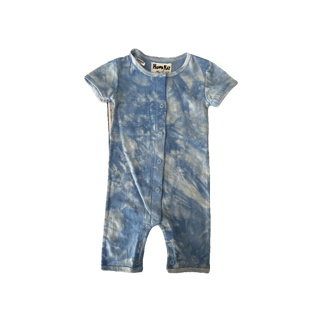 Hanna Kay Boys Light Blue | Tie Dye Romper Size: 9 months Light Blue | Tie Dye