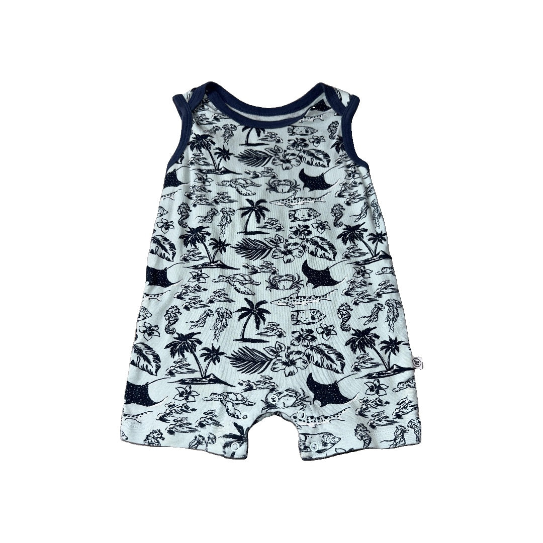 Honest co Boys Light Blue | Tropical Romper Size: 18 months Light Blue | Tropical