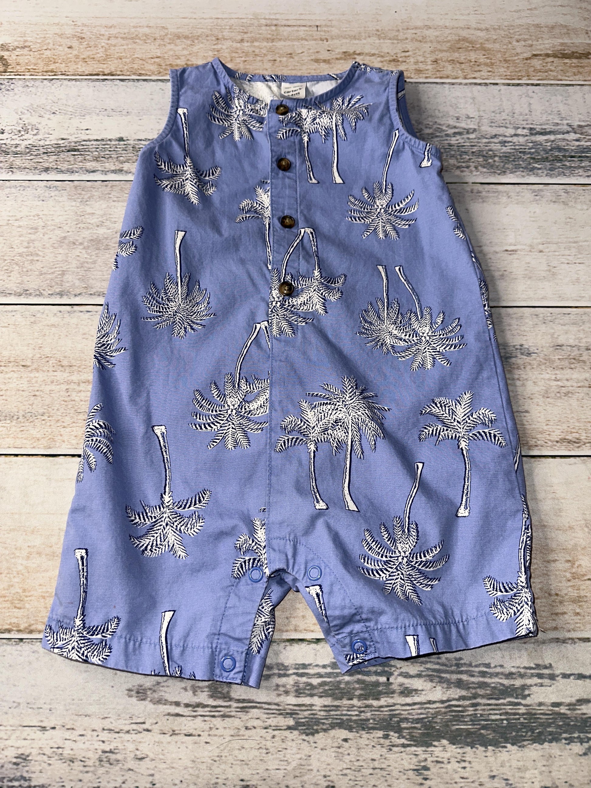 Carters Boys Light Blue | Tropical Romper Size: 24 months Light Blue | Tropical