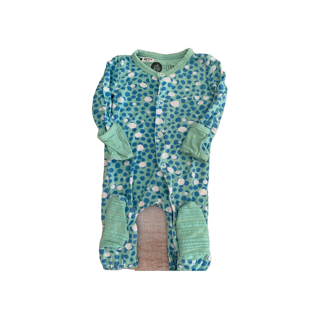 Clover Baby & Kids Unisex Light Blue | Turquoise | light green Pajamas Size: 0-3 months Light Blue | Turquoise | light green